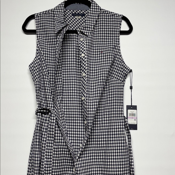 ✨Tommy Hilfiger Women's Gingham-Print Belted Woven Dress Size 6 - Picture 9 of 16